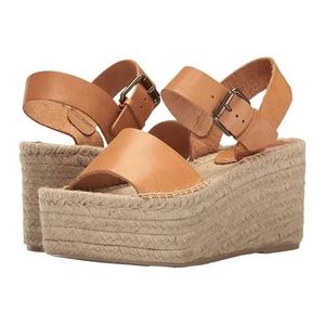 NEW Soludos Brown Minorca Platform Leather Espadrille 11
